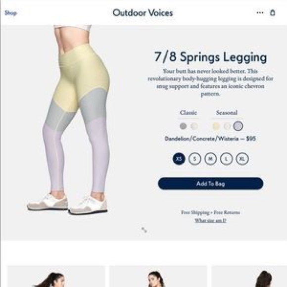 NWT Outdoor Voices 7/8 Springs Colorblock Leggings - Picture 7 of 7